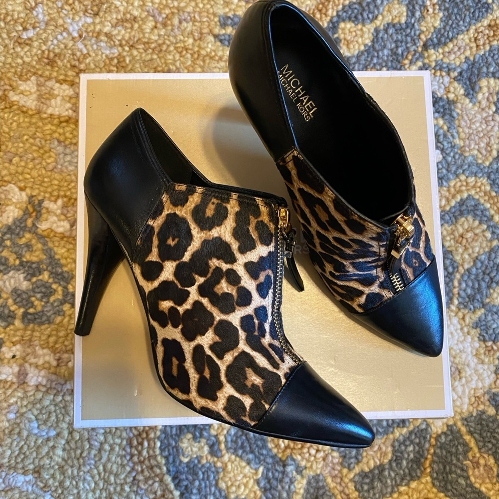 Michael Kors Leopard Heeled Booties